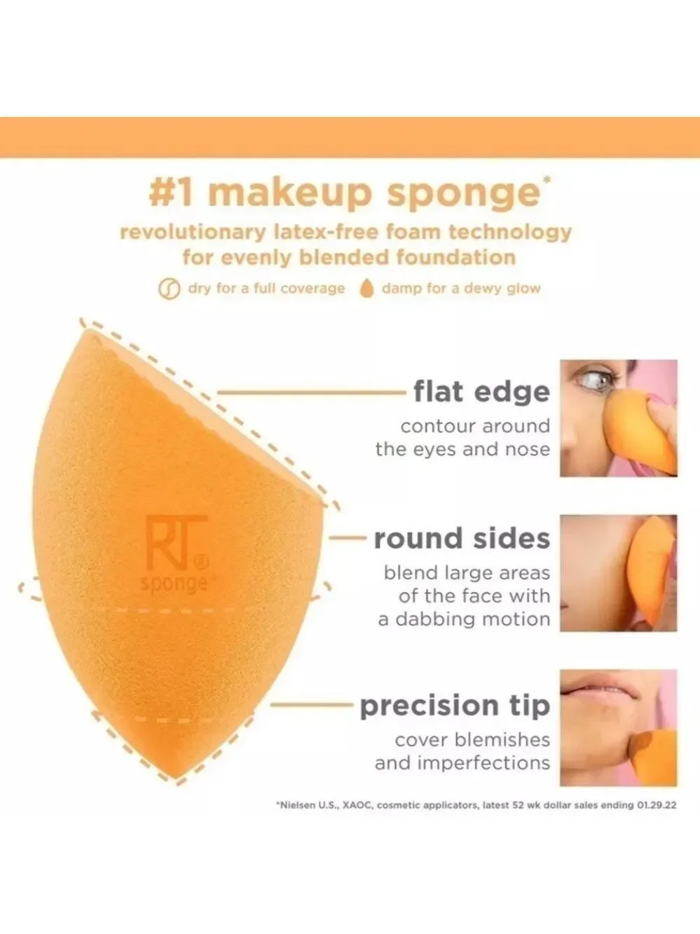 Real Techniques Miracle Complexion Sponge Makeup Blender | NEW
